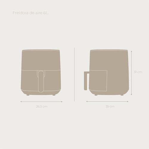 EVVO Freidora Aire Sin Aceite Multifunción 200ºC (Color Blanco)
| EVVO Freidora Aire Sin Aceite 6L 1700W (Color Blanco)