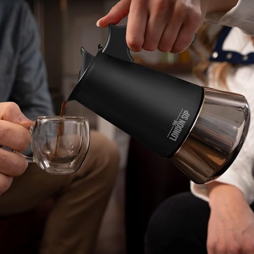 [Cafetera The London Sip clásica] + [Inducción Acero Inoxidable] + [Casa Amantes de Café] + [Preparar Café Italiano] + [