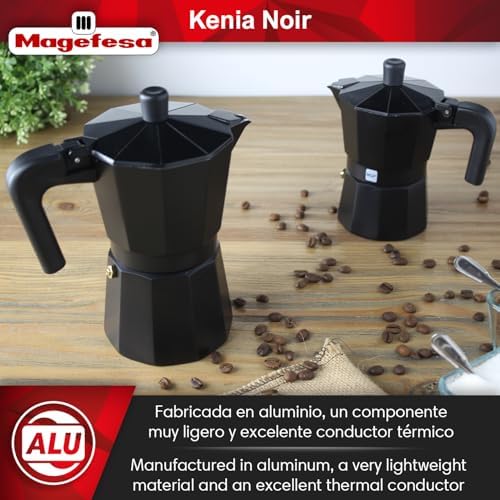  Cafetera Italiana MAGEFESA Kenia Noir 3 Tazas Aluminio Esmaltado
| Cafetera Italiana MAGEFESA Kenia Noir Para Cocinas d