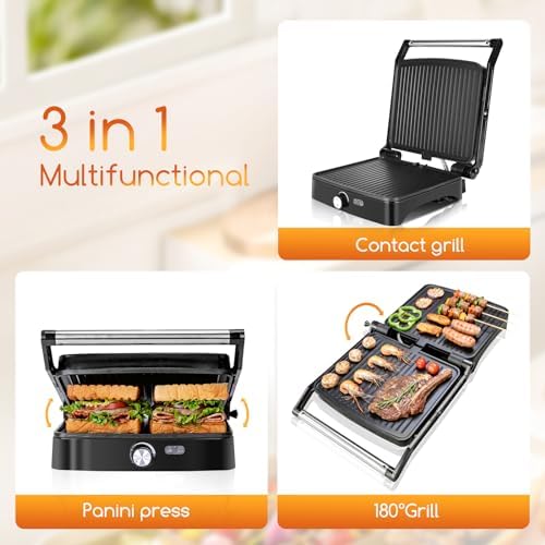  Aigostar Calore Parrilla Eléctrica 1800W para Cocina al Aire Limpio
| Aigostar Grill Electrico con Revestimiento Antiad